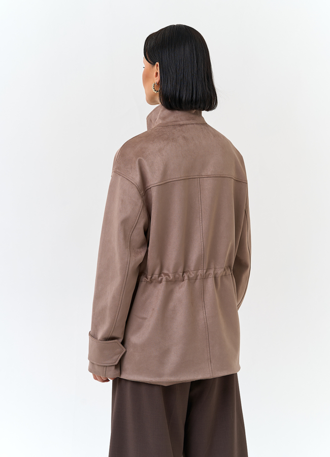 фото Женская куртка парка из эко замши  модель № 32734