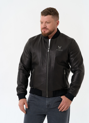 Мужская куртка бомбер из натуральной кожи