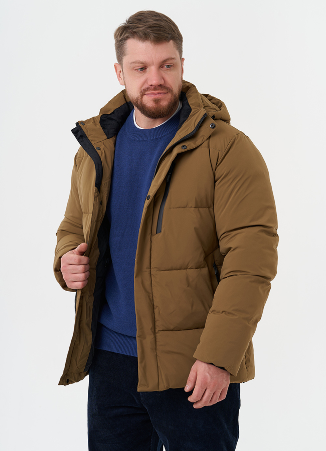 Мужской пуховик с капюшоном модель № 28397 универмаг малина