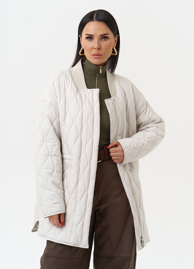 Женская утепленная куртка модель № 30018 меха малина