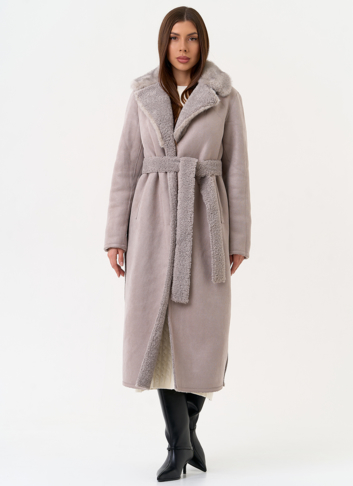 Женская двухсторонняя дубленка из эко замши