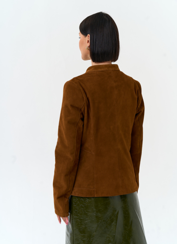 Женская куртка мото из натуральной замши