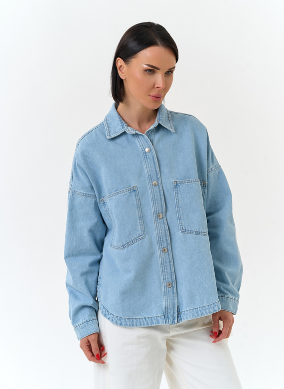 Женская джинсовая куртка рубашка