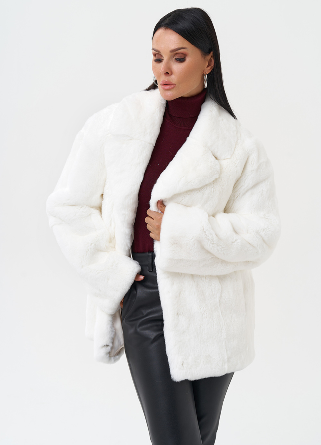 Шуба из меха кролика модель № 28139 универмаг малина