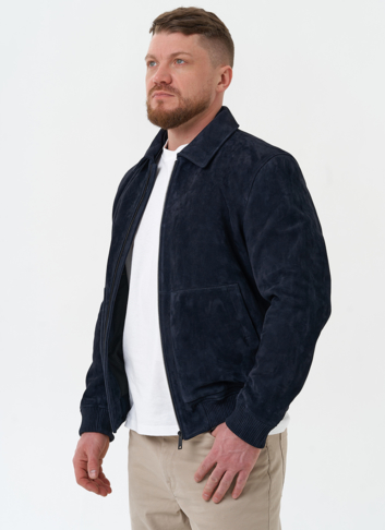 Мужская куртка бомбер из натуральной замши