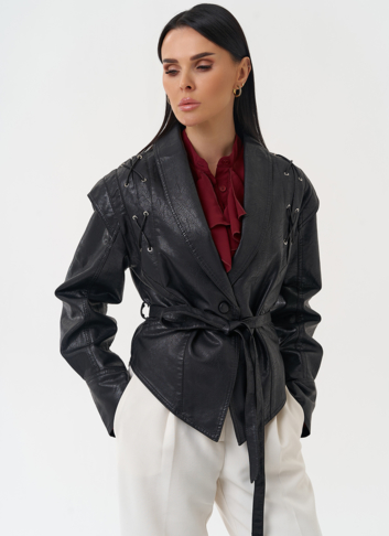 Куртка женская из эко кожи в стиле ретро