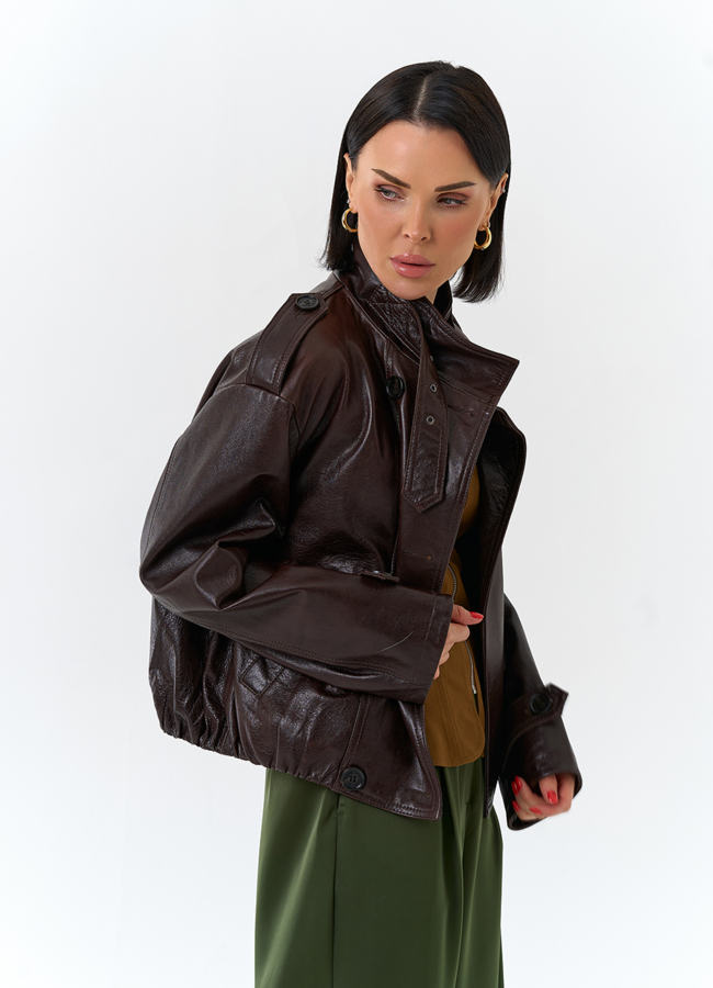 Женская куртка из натуральной кожи модель № 32676 универмаг малина