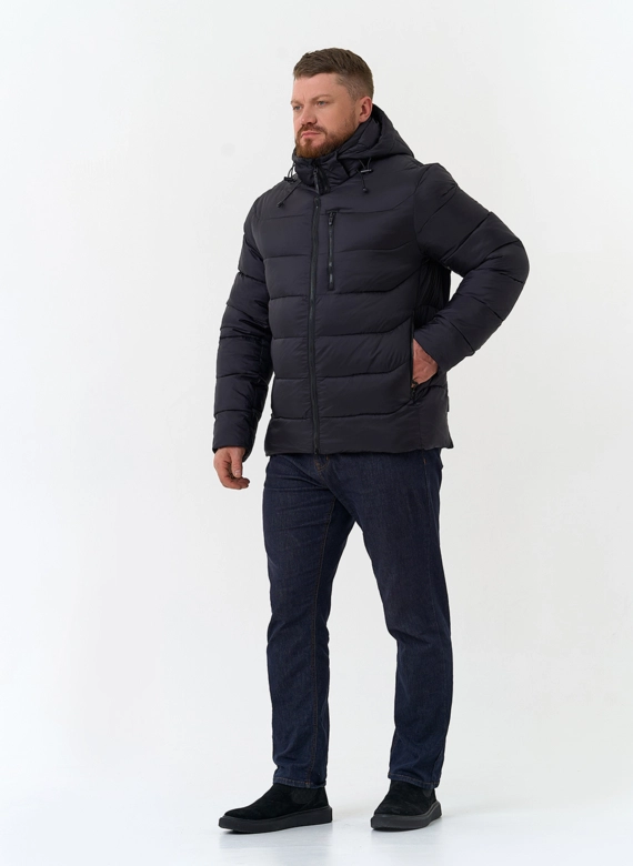 Мужской пуховик с капюшоном  фото