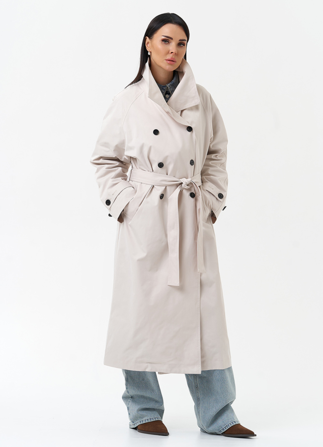 Длинный женский плащ  модель № 30268 универмаг малина