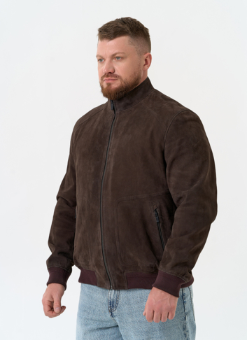 Мужская куртка бомбер из натуральной замши