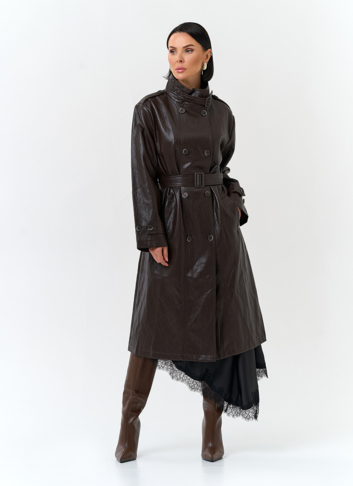 Женский плащ из эко кожи