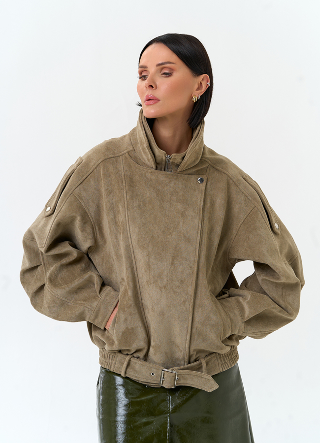 Женская куртка из эко замши модель № 33152 в рассрочку