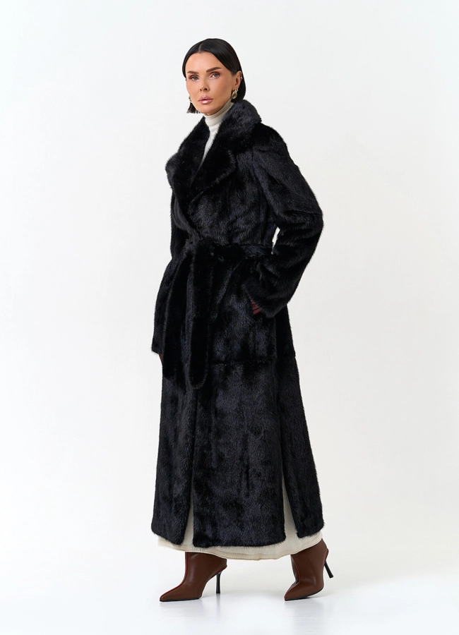 Удлиненная шуба из меха норки модель № 32580 универмаг малина фото