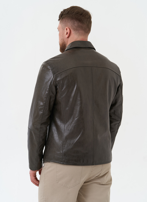 Мужская куртка "рубашка" из натуральной кожи