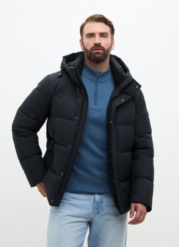 Мужской пуховик с капюшоном больших размеров