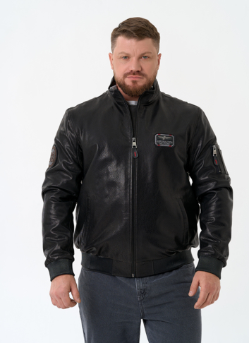 Мужская куртка бомбер из натуральной кожи