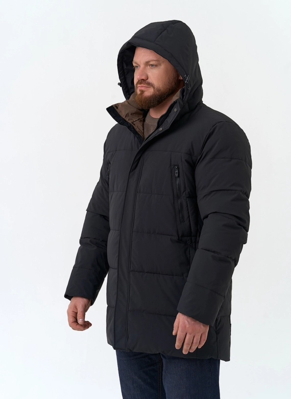 Мужской пуховик с капюшоном  фото