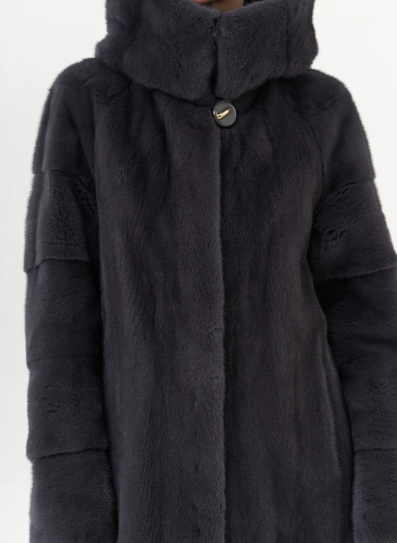 Шуба из норки в цвете графит
