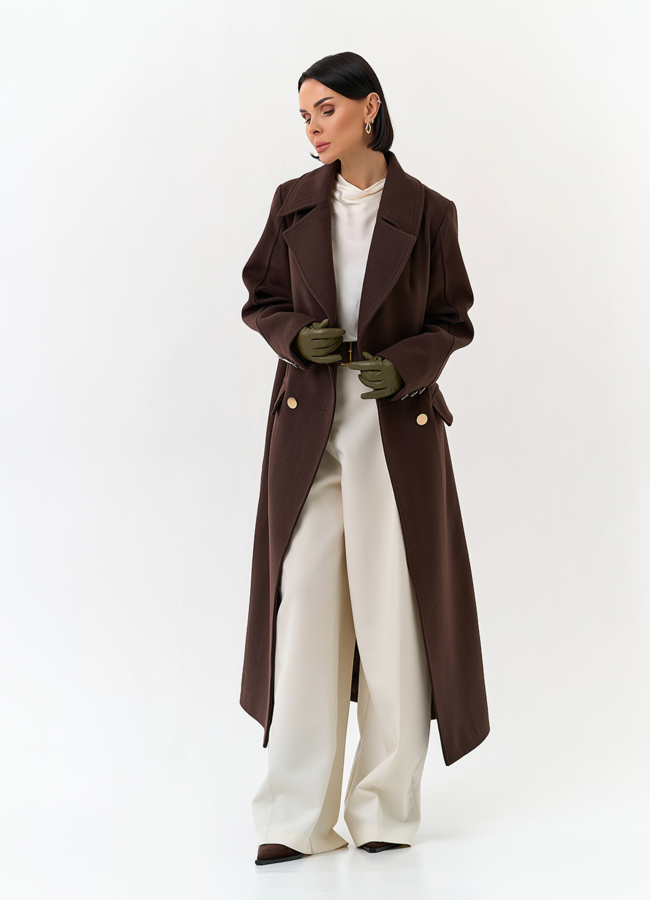 Женское пальто с английским воротником модель № 32806 универмаг малина