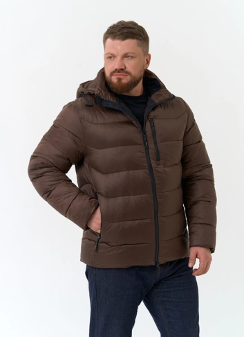 Мужской пуховик с капюшоном  фото