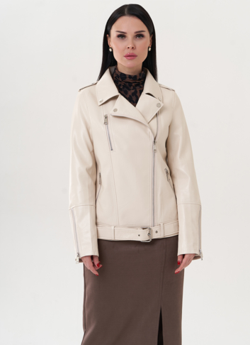 Куртка "косуха" молочного цвета