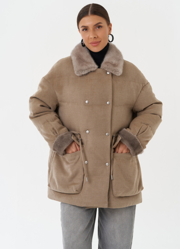 Полупальто с отделкой из меха норки