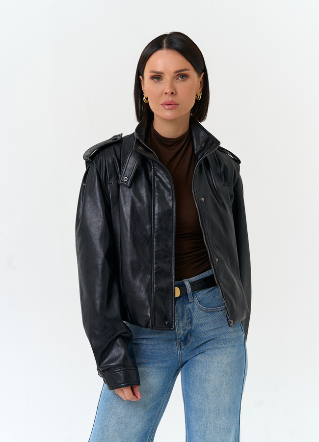 Женская куртка из эко кожи модель № 33149 универмаг малина