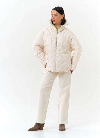 Женская двухсторонняя куртка с высоким воротником