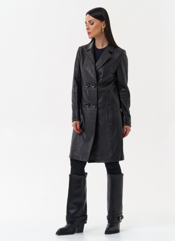 Плащ женский из натуральной кожи