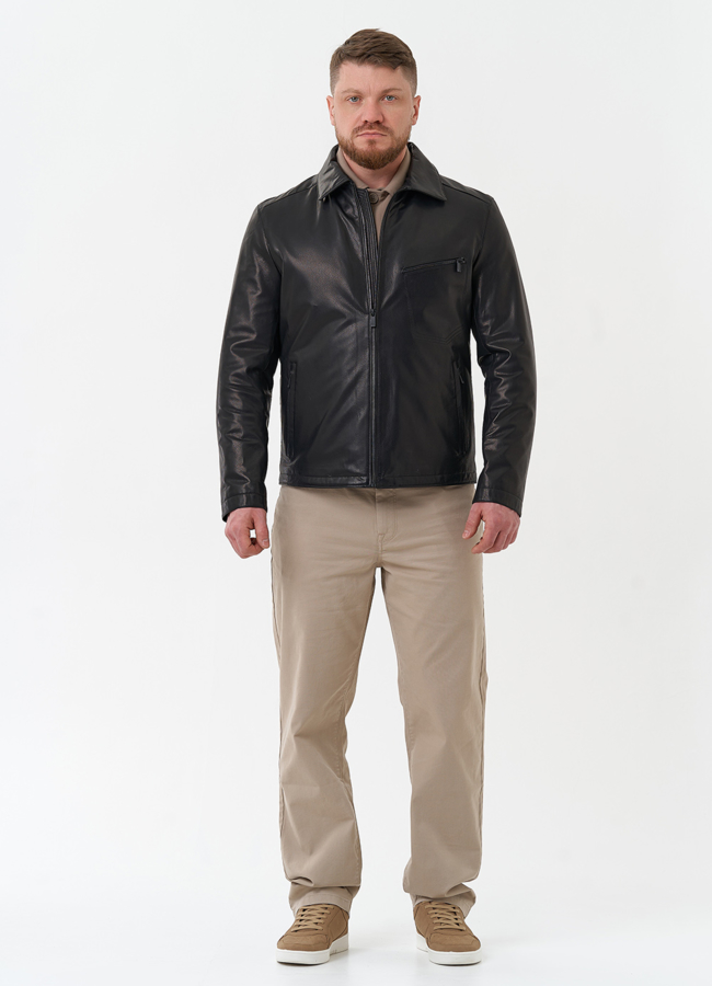 Мужская куртка из натуральной кожи  модель № 30062 в рассрочку