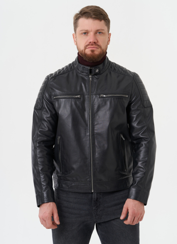 "Мото" куртка из натуральной кожи