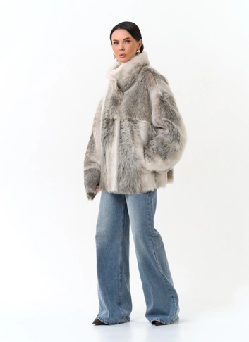Дубленка двухсторонняя с поясом фото