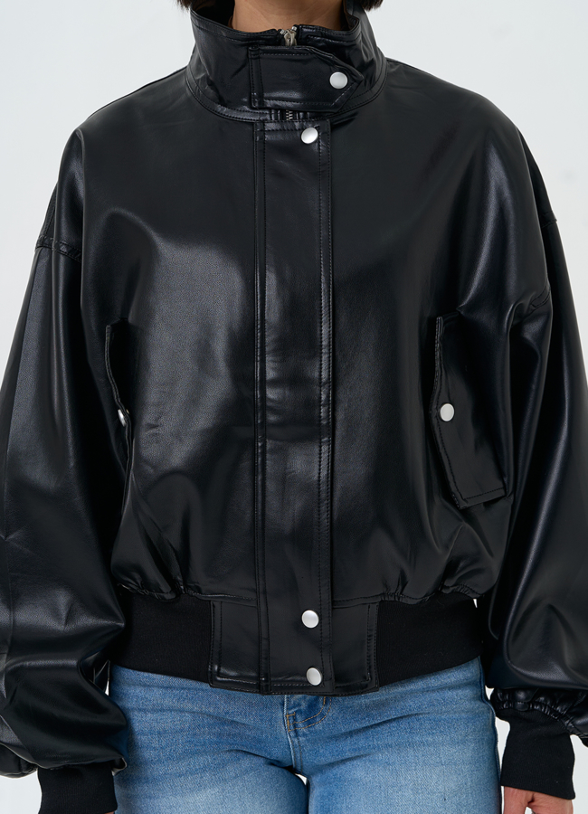 Женская куртка бомбер из эко кожи модель № 33154 универмаг малина