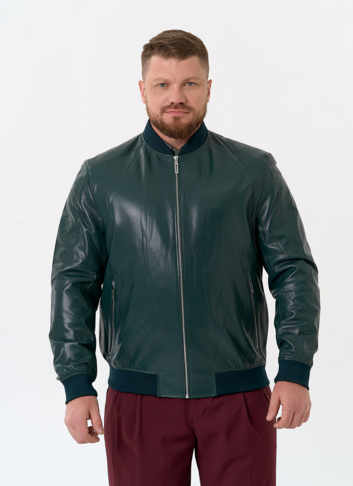 Мужская куртка бомбер из натуральной кожи