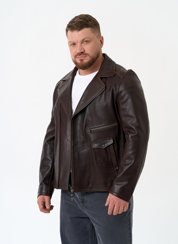 Мужская куртка косуха из натуральной кожи