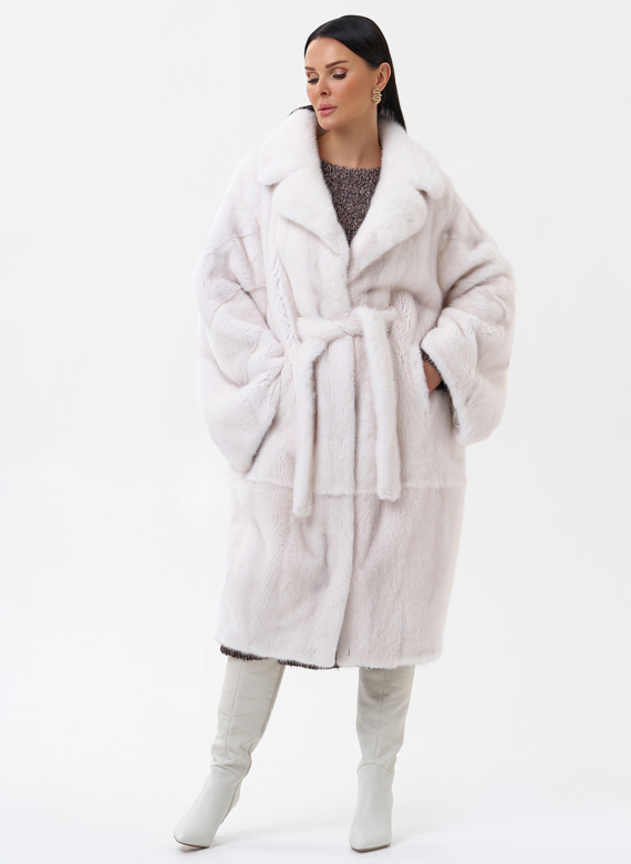 Белая норковая шуба