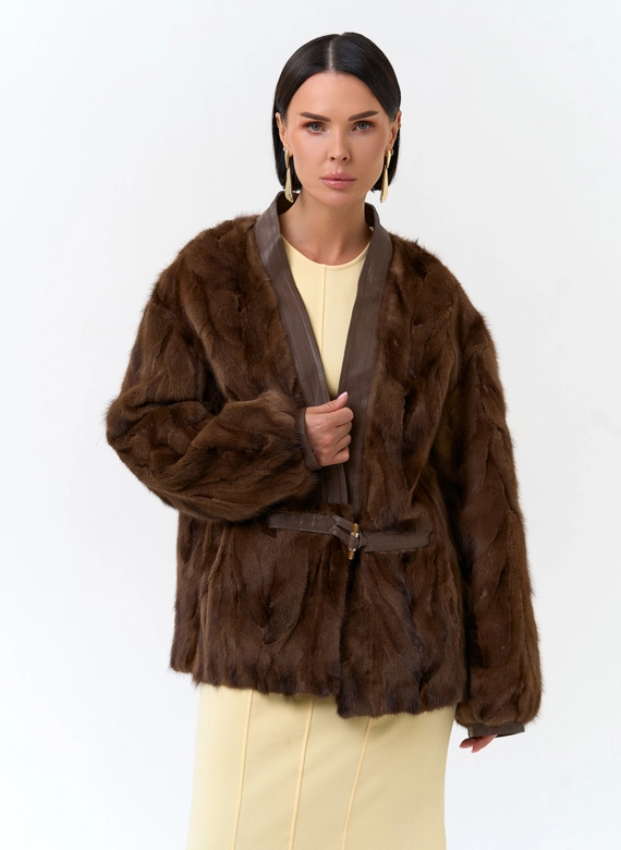 Жакет из меха частей норки