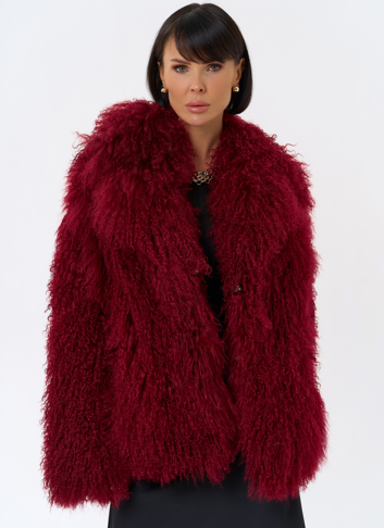 Красная шуба из ламы