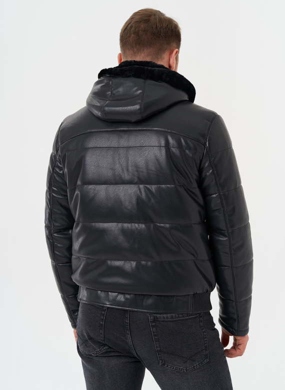 Утепленная куртка из эко кожи