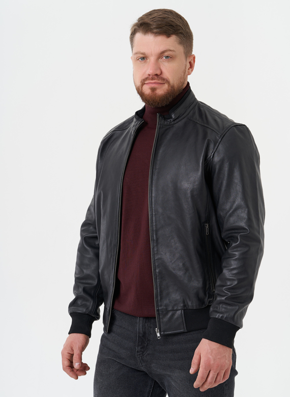 Мужская куртка "бомбер" из натуральной кожи