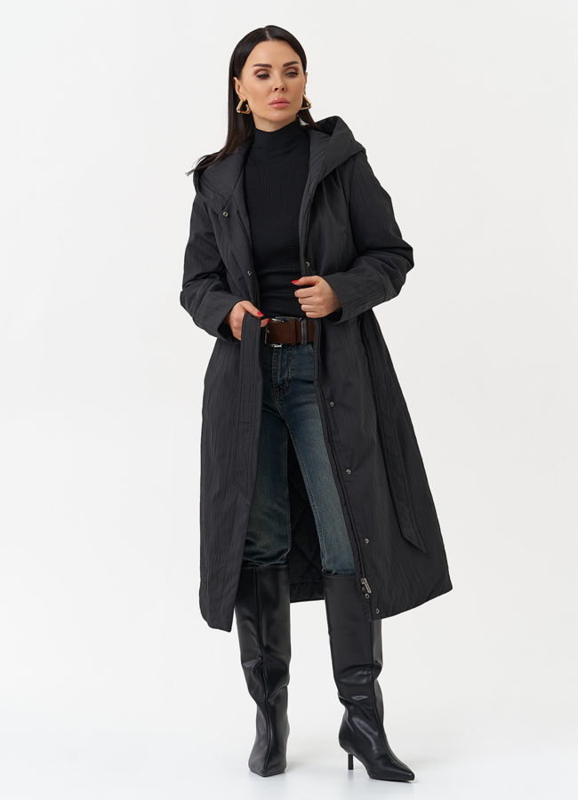 Пальто женское утепленное с эффектом жатой ткани модель № 30028 универмаг малина