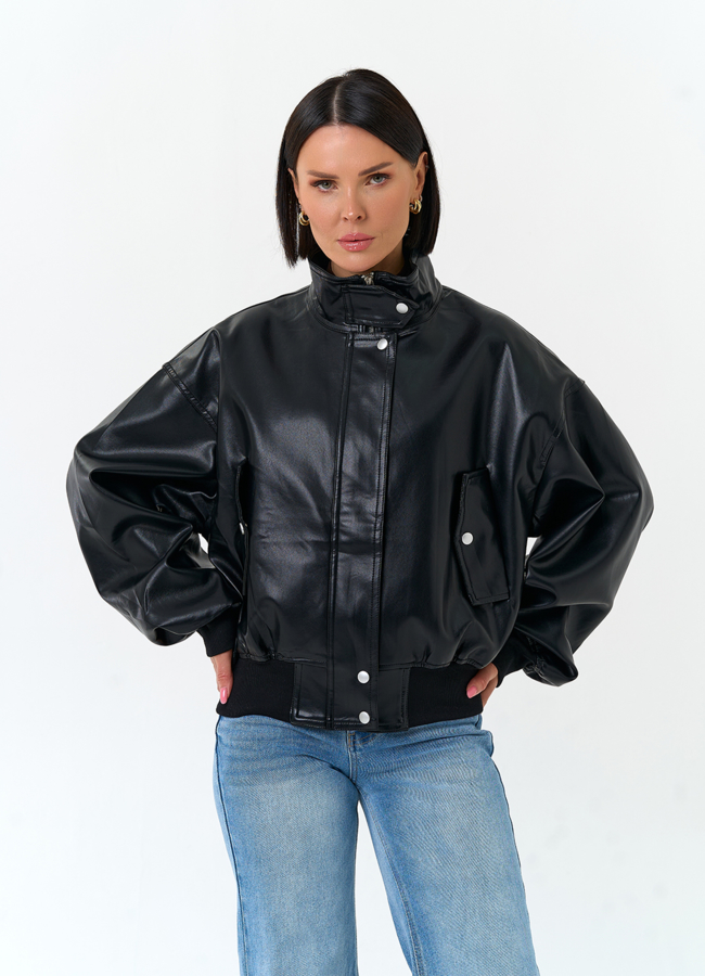 Женская куртка бомбер из эко кожи модель № 33154 в кредит