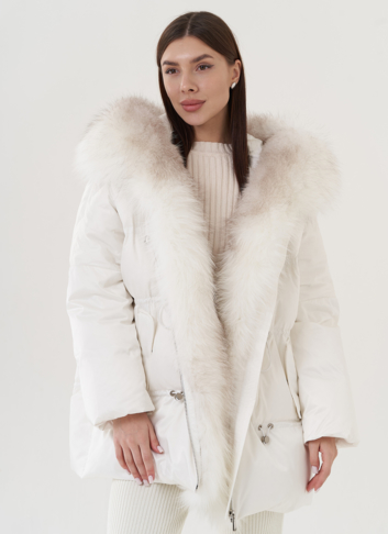 Пуховик женский с капюшоном 