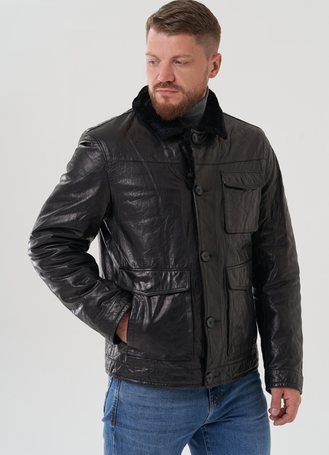 Куртка мужская из натуральной кожи  модель № 82302 универмаг малина