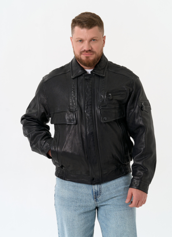 Мужская куртка бомбер из натуральной кожи