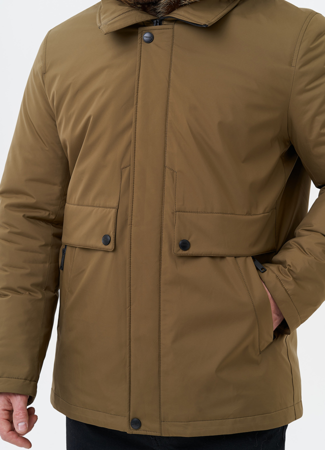 Парка мужская на мехе из волка модель № 29069 универмаг малина