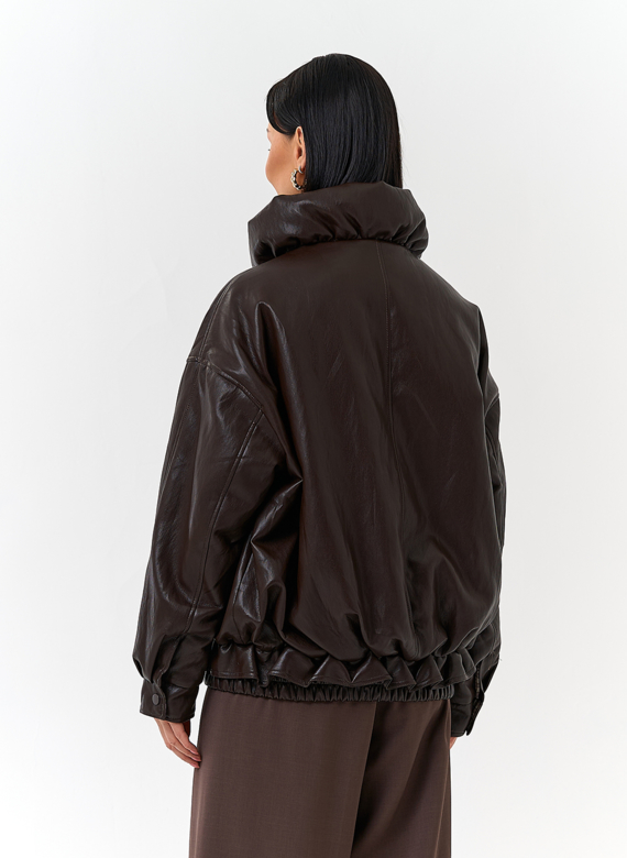 Женская утепленная куртка из эко кожи